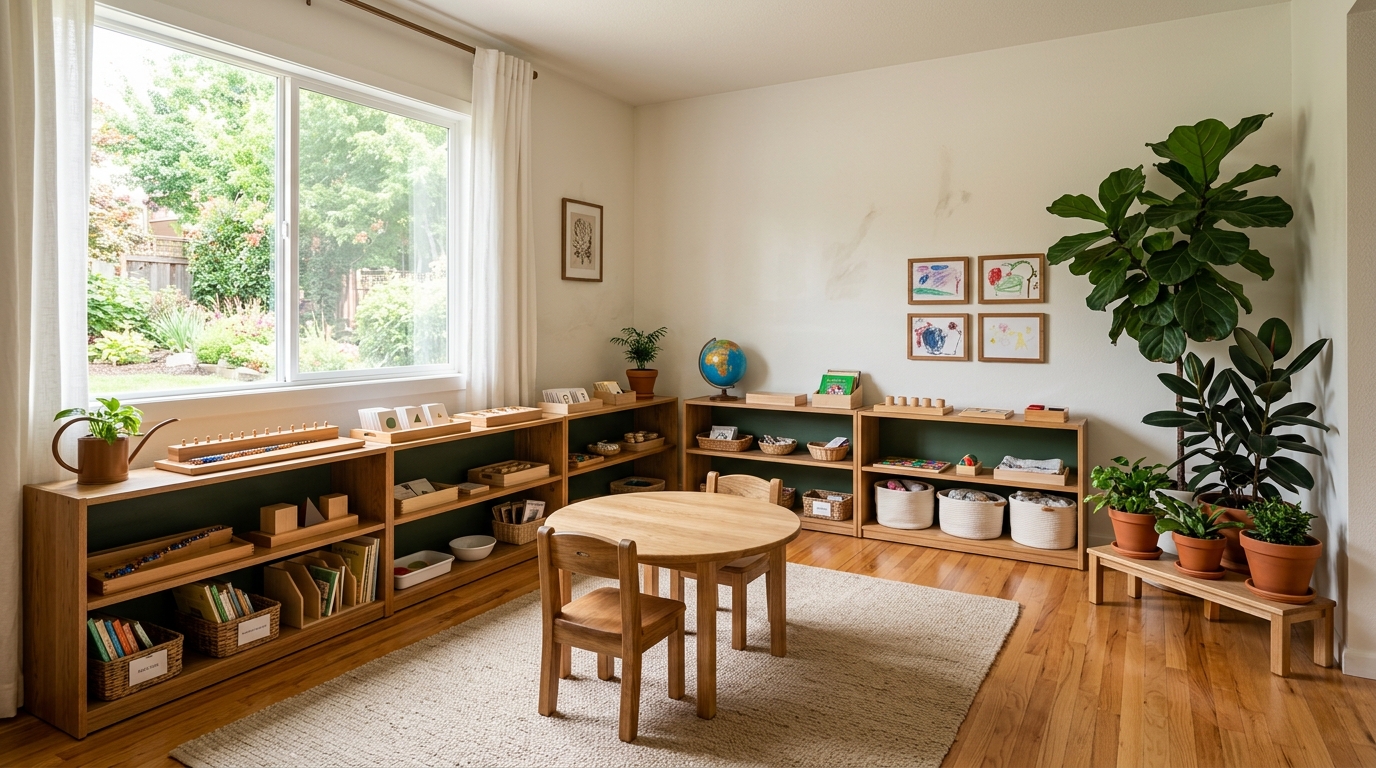 Montessori home childcare room