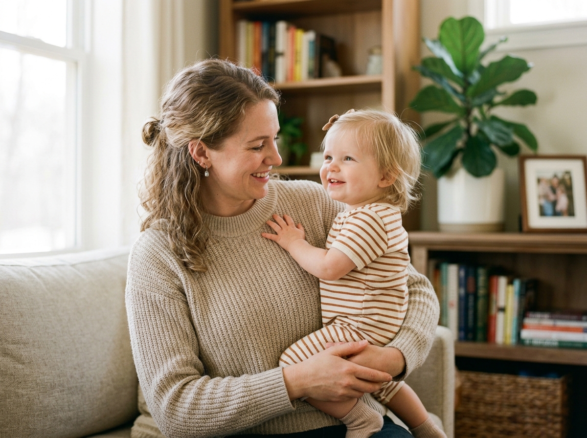 Parent and child sharing a warm moment